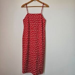 NEVER WORN ZARA RED TANK MIDI DRESS SIZE L